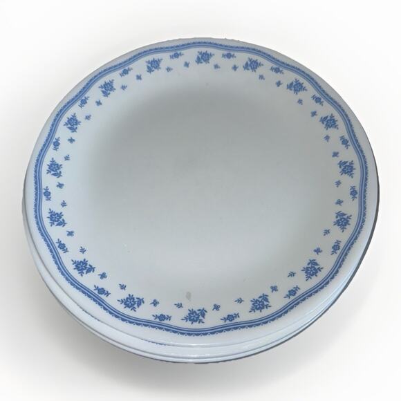 VTG Set of 4 Corelle Dinner Plates Blue Cornflower 10" by Corning Vitrelle EVC - Picture 1 of 7